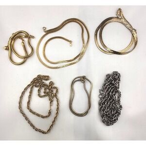 Classic Chain Necklace‎ Lot Gold and Silver Tones 1 Coro 15" 15"25" 25" 21"